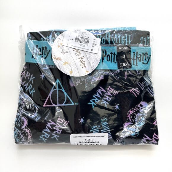 Torrid Harry Potter Boyshort Panties Deathly Hallows Dark Mark Death Eaters 3X - Picture 2 of 4